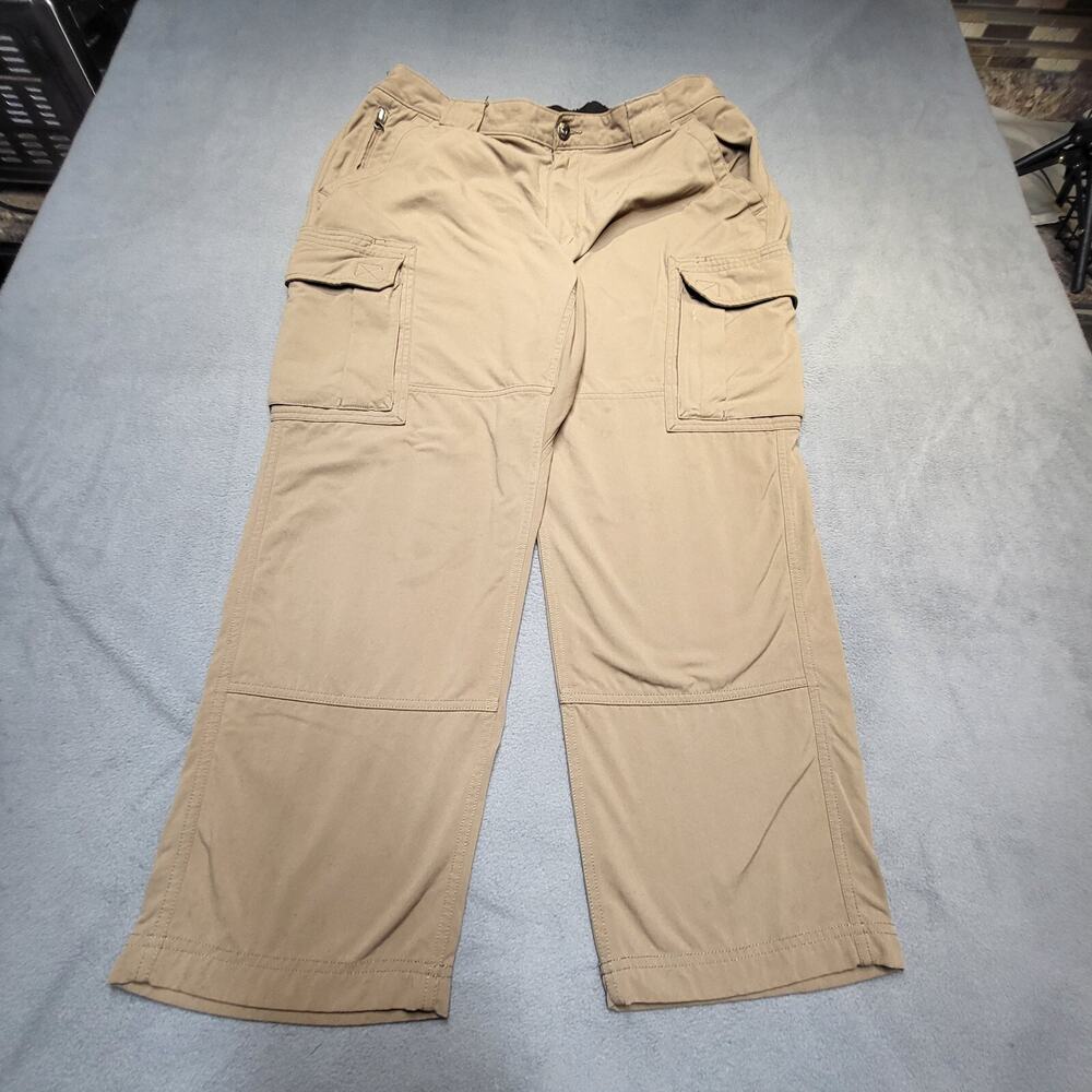 Duluth Trading Pants Mens XL 40x27 Brown Straight Leg Double Knee Distressed